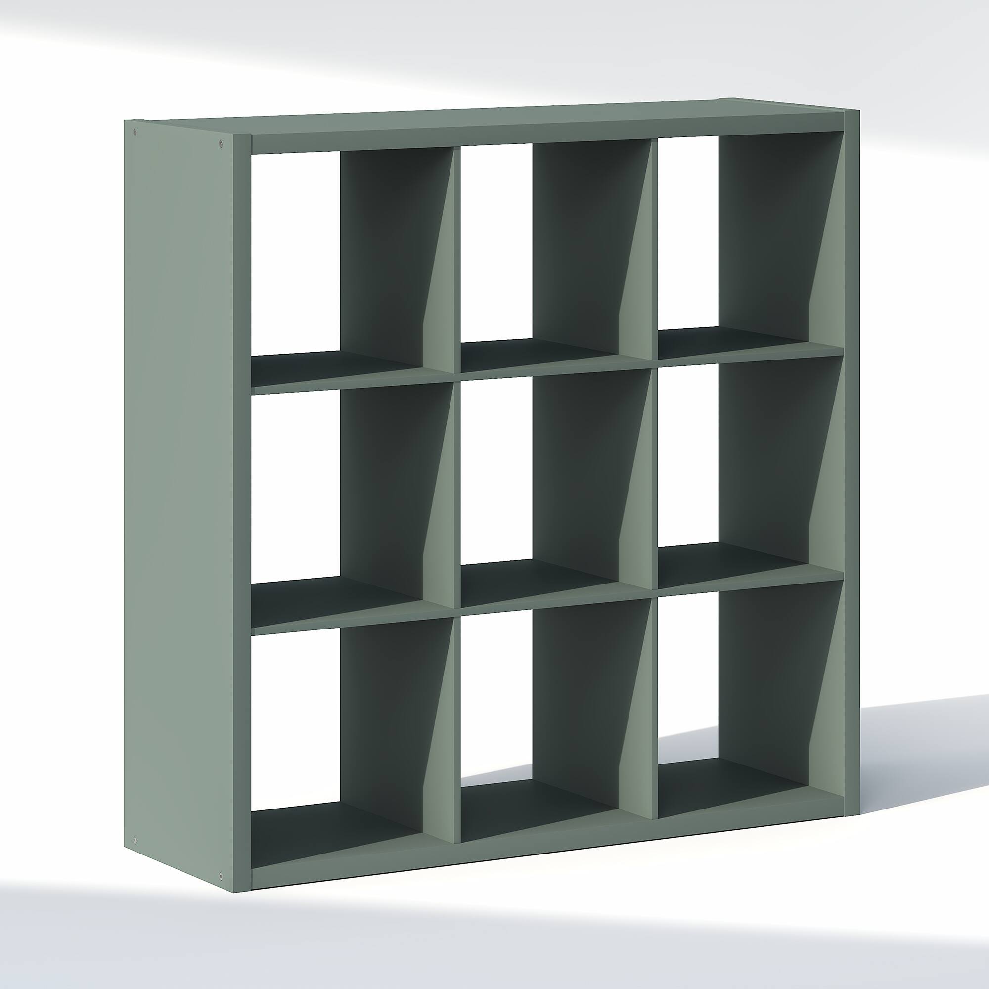 Alt View 4. Furinno - CUBIC Closet Organizers, 9-Cube Open Closet Organizer, Extra Thick Frame, for Wardrobe, Bedroom, Living Room - Sage Green.