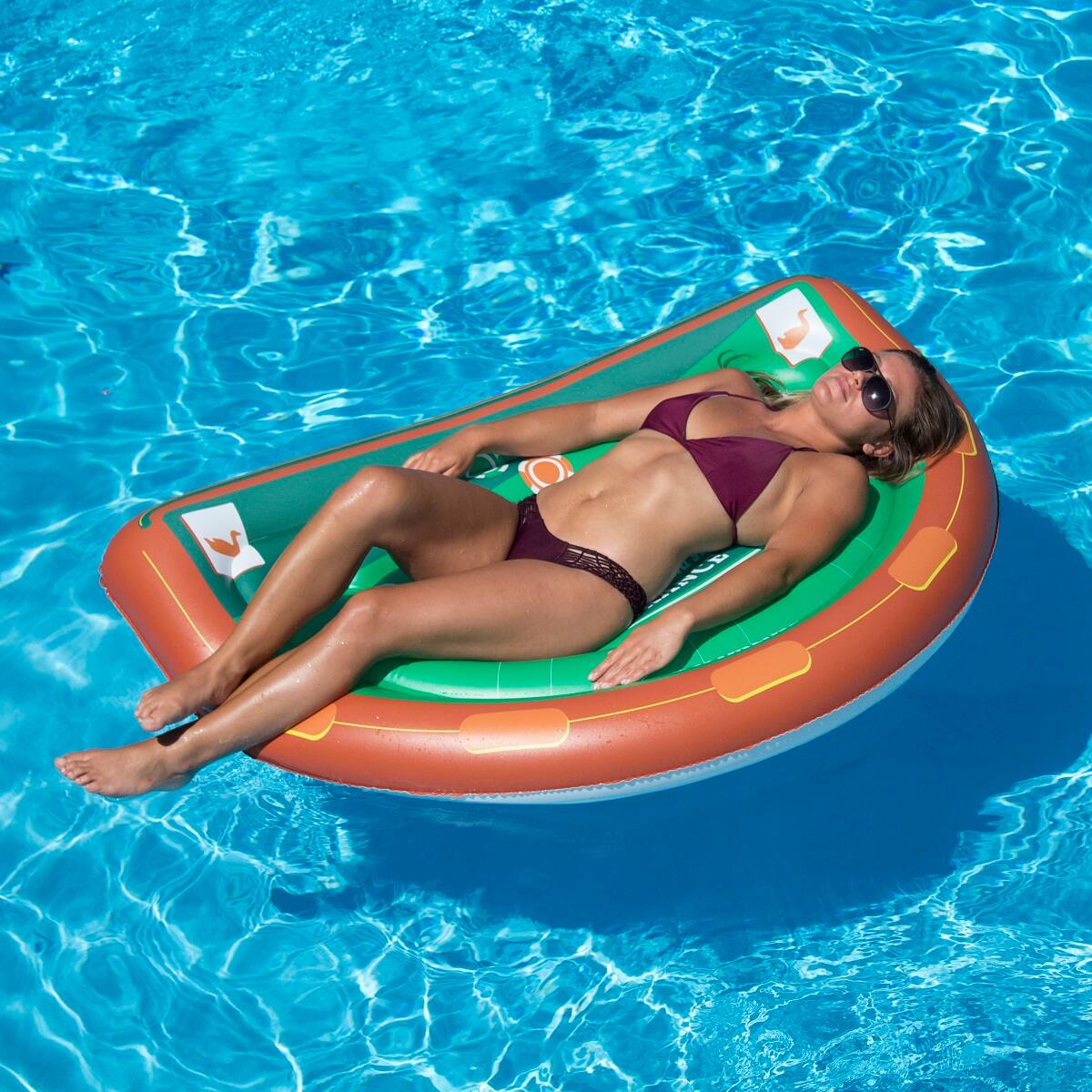 Alt View 1. Swim Central - 60" Green and Brown Inflatable Blackjack Table Game with Water Proof Cards - Green.