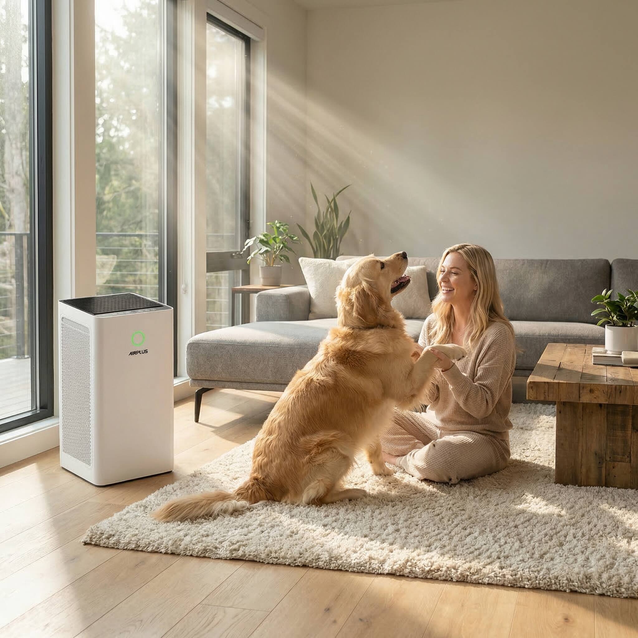 Alt View 3. Airplus - 2152 sq. ft. H13 HEPA True Personal Console Air Purifier in White.