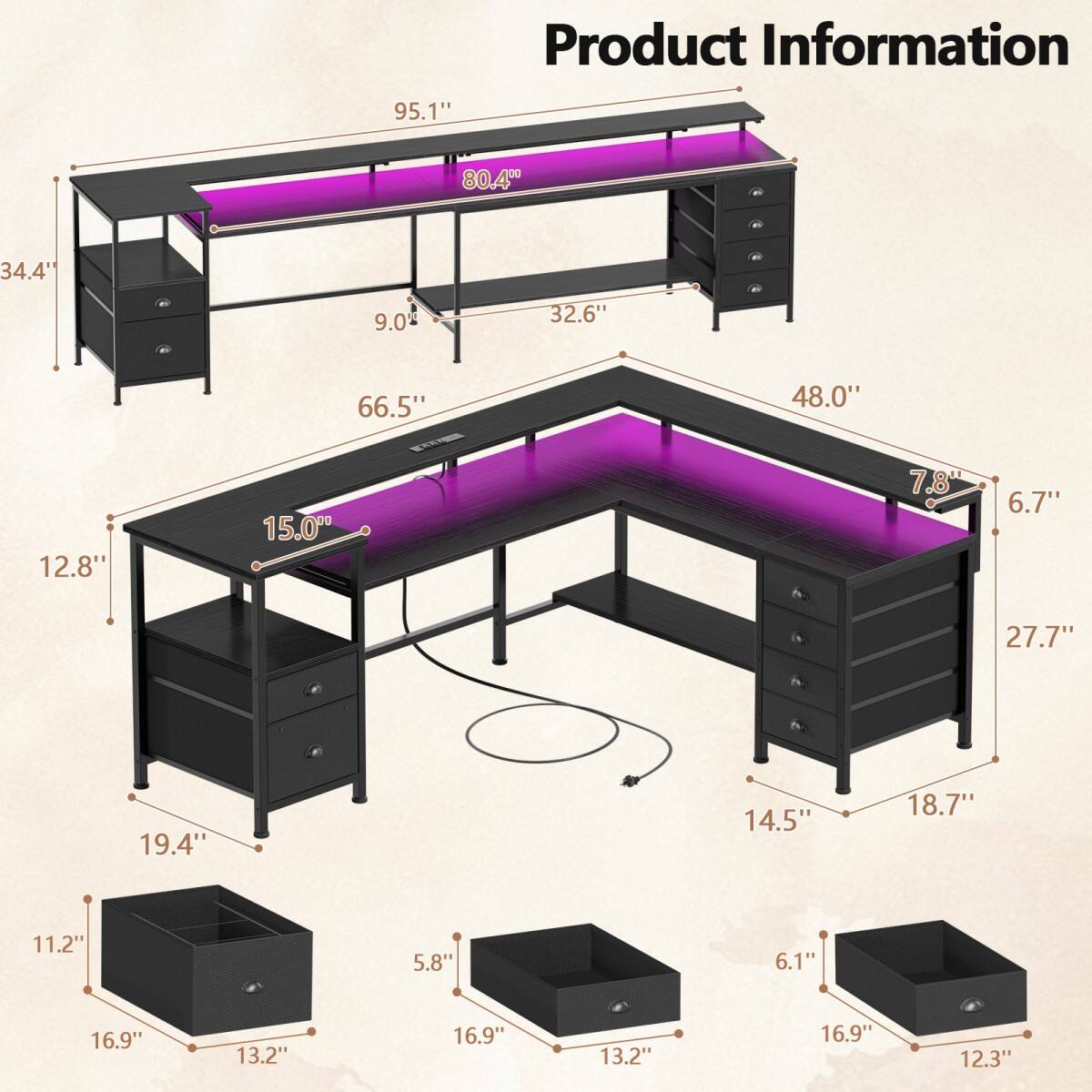 Product Information
95.1"
80.4"
34.4"
9.0"
32.6"
66.5"
48.0"
12.8"
15.0"
7.8"
6.7"
27.7"
19.4"
14.5"
18.7"
11.2"
5.8"
6.1"
16.9"
13.2"
16.9"
13.2"
16.9"
12.3"