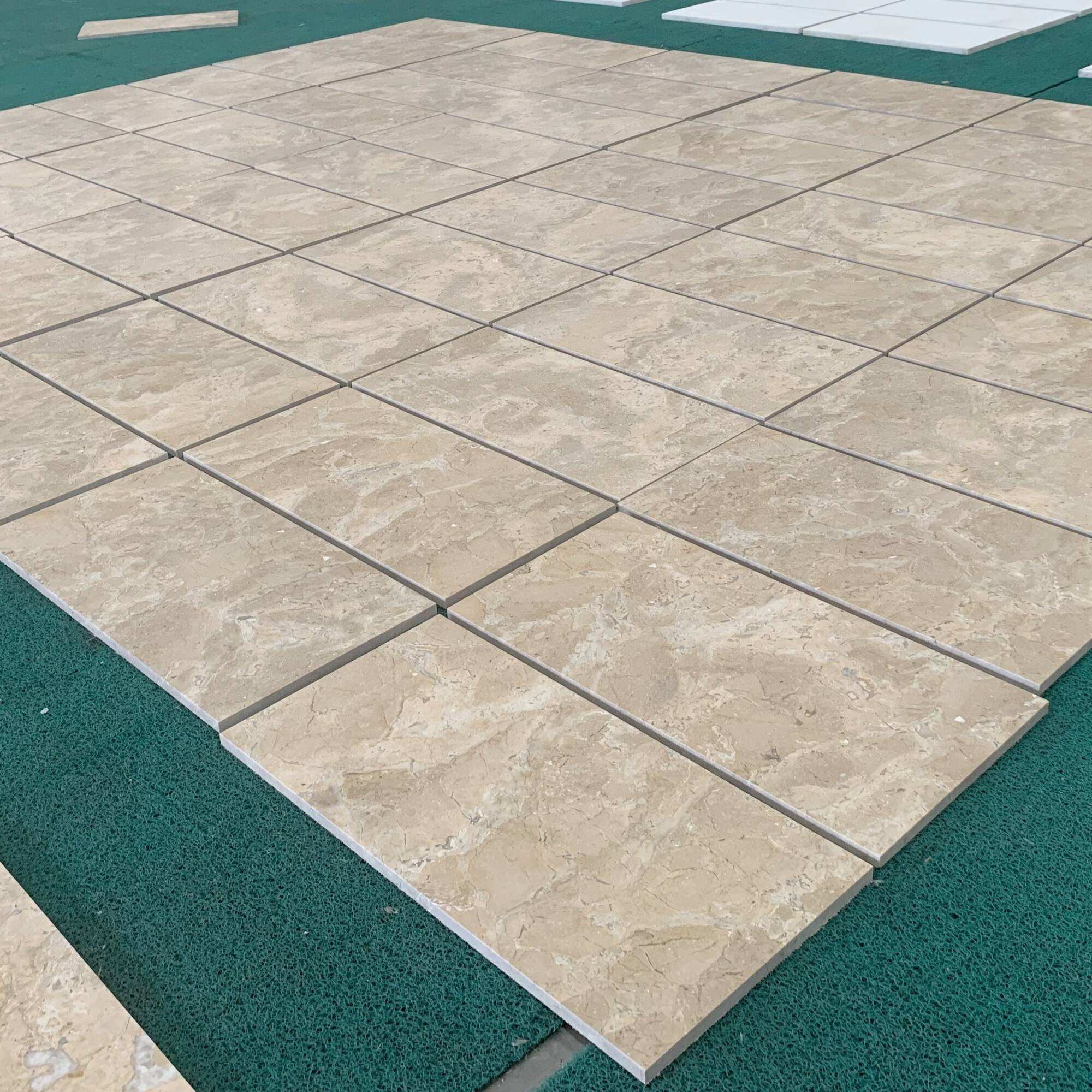 Alt View 6. GOODSILO - Premium Gold Yellow Beige Leather Finished Marble Tiles for Floor and Wall Natural Stone Elegant Decor - Beige+Gold.