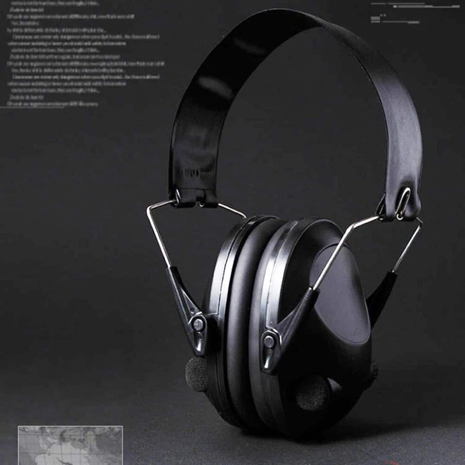 Alt View 3. Cluzine - Folding Electronic Noise-Reduction Ear Muffs with Sound Active Compression.