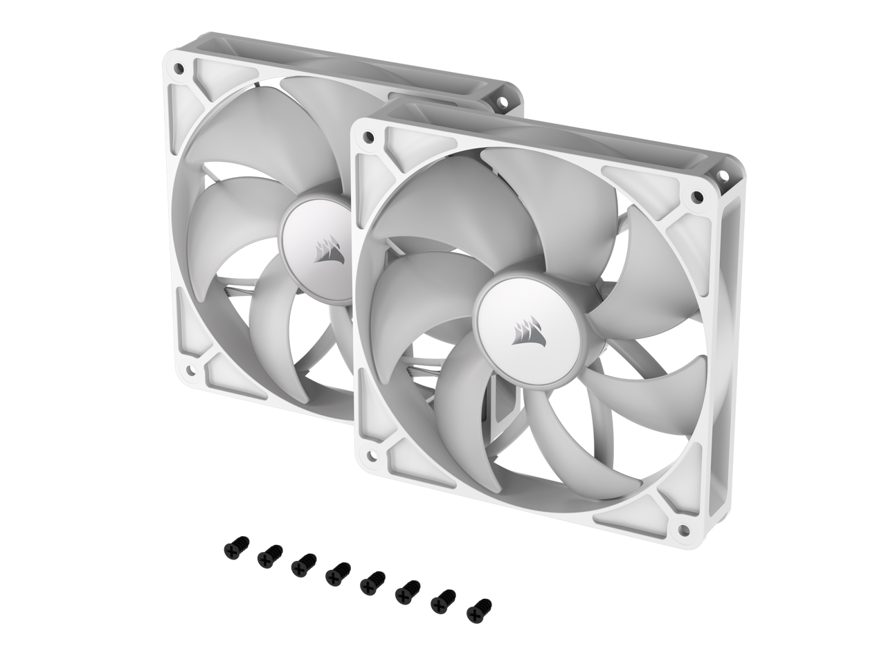 Alt View 1. CORSAIR - CORSAIR RS140 ARGB PWM 140mm Fans (Dual Pack) - White, Simplified Control, AirGuide Cooling, Magnetic Bearing - White.