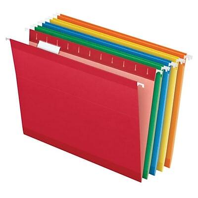 Alt View 1. Pendaflex - Reinforced Hanging File Folders, 1/5 Tab, Letter Size, 25/Box - Assorted Colors.