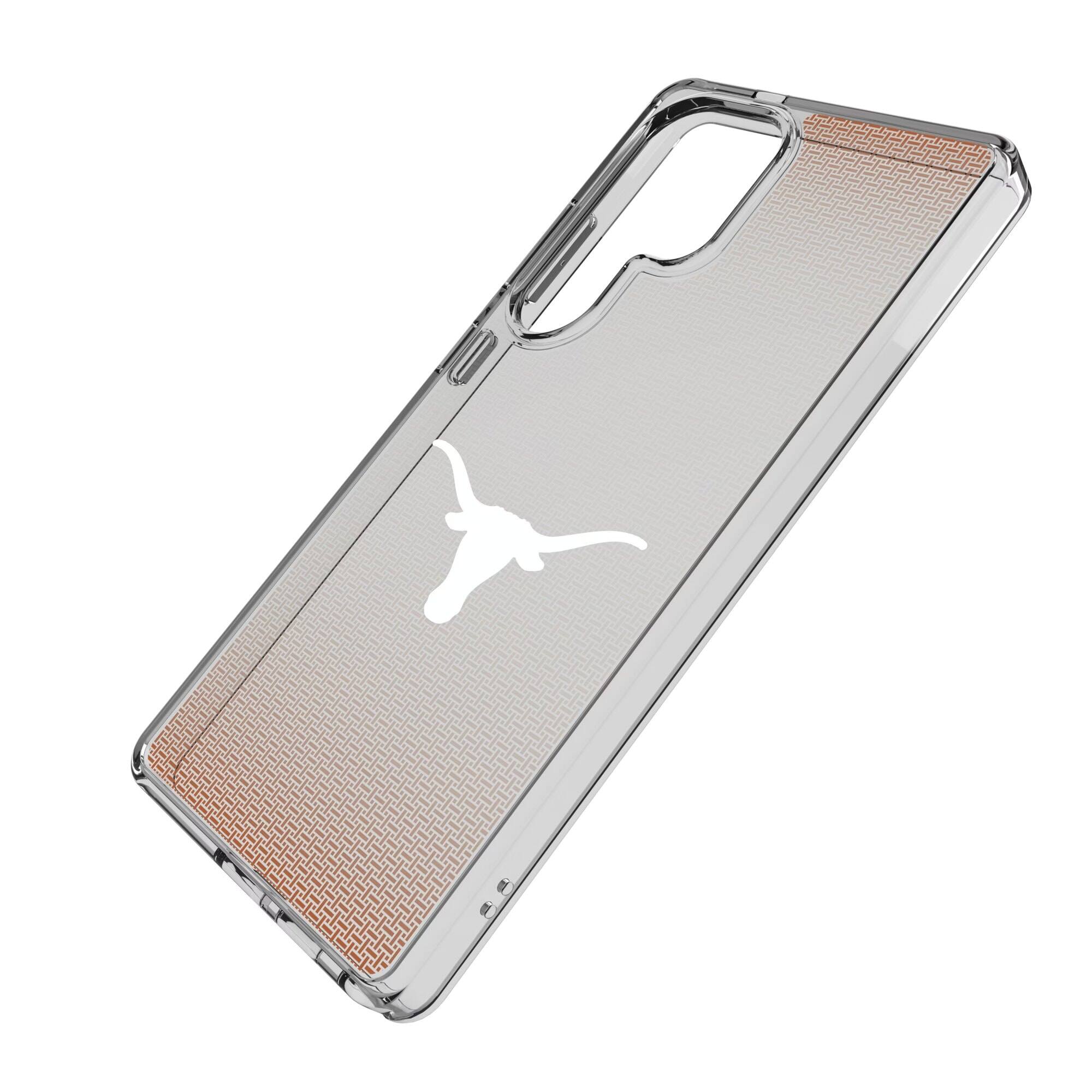 Alt View 1. Keyscaper - Texas Longhorns Linen Logo Galaxy Clear Case - S25 - Multicolor.