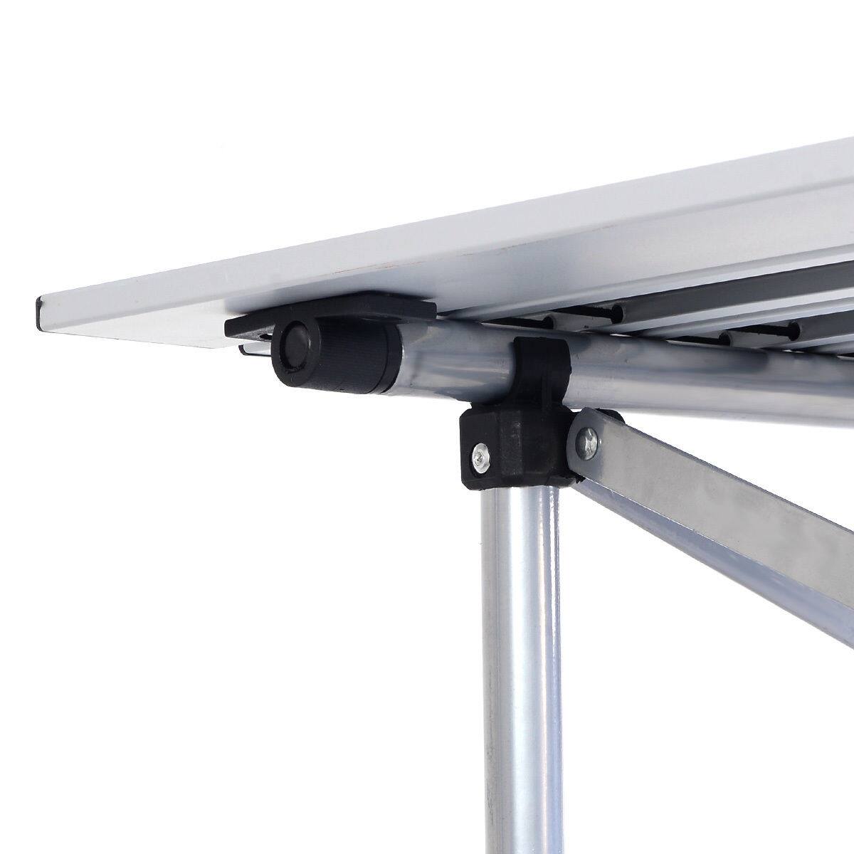 Alt View 8. Costway - Roll Up Portable Folding Camping Square Aluminum Picnic Table w/Bag (27-3/5'' ) - Silver.