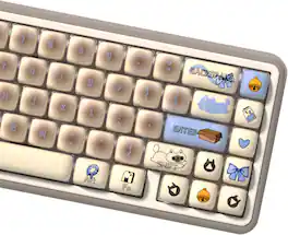 Womier - Double-shot PBT Keycaps Set,MOG Profile Keycap for 100% 75% 65% 60% TKL US Layout Mechanical Keyboard - White