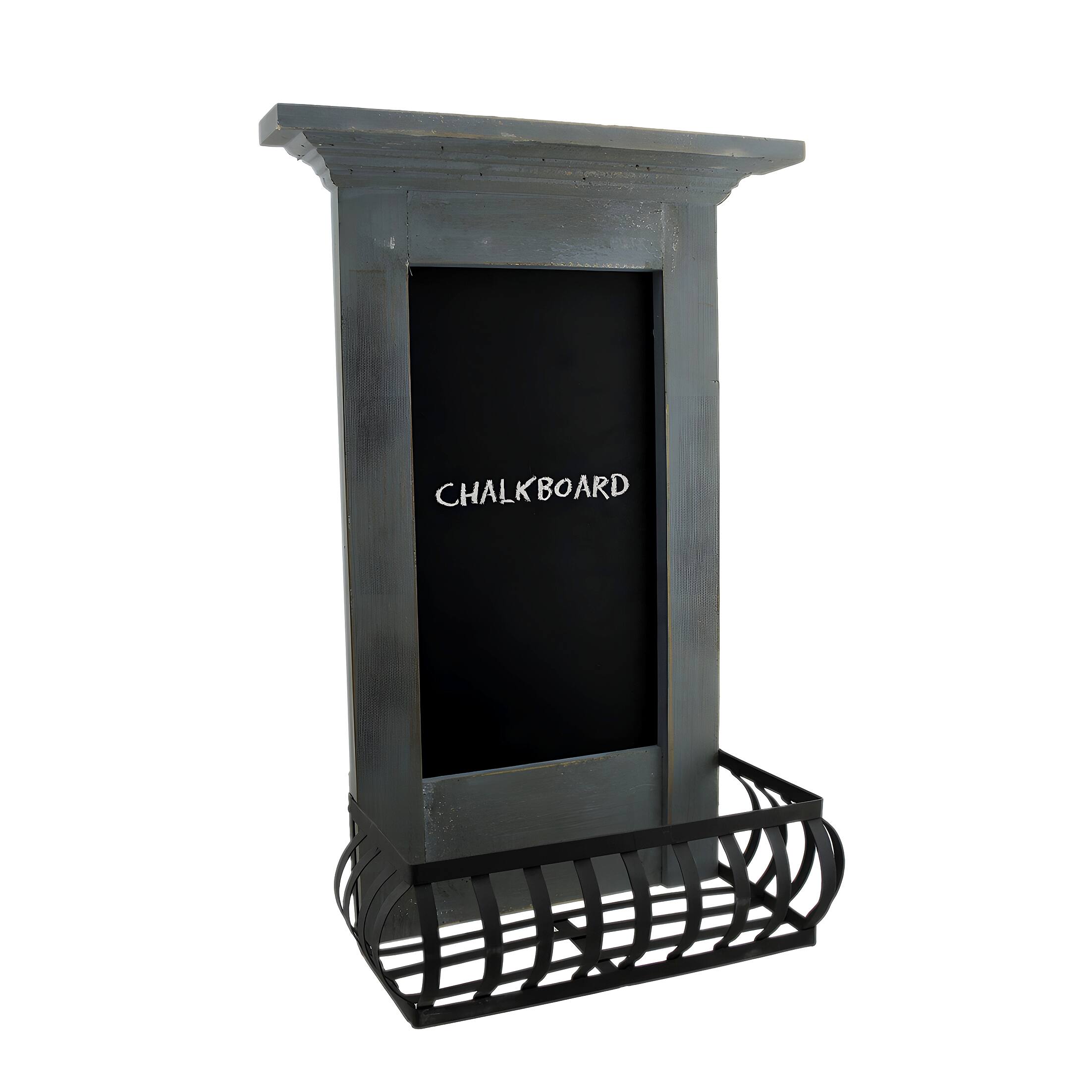 Zeckos Light Blue 5.7x11x18.5 Wood Wall Chalkboard Gray - Best Buy