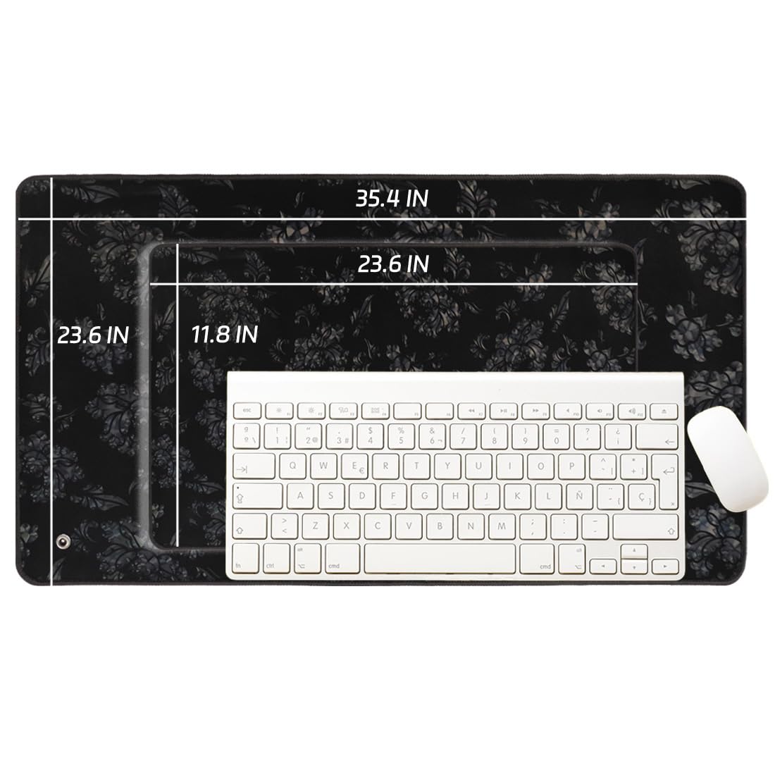 35.4 IN  
23.6 IN  
23.6 IN  
11.8 IN  

Q W E R T Y U I O P  
A S D F G H J K L  
Z X C V B N M  

cmd