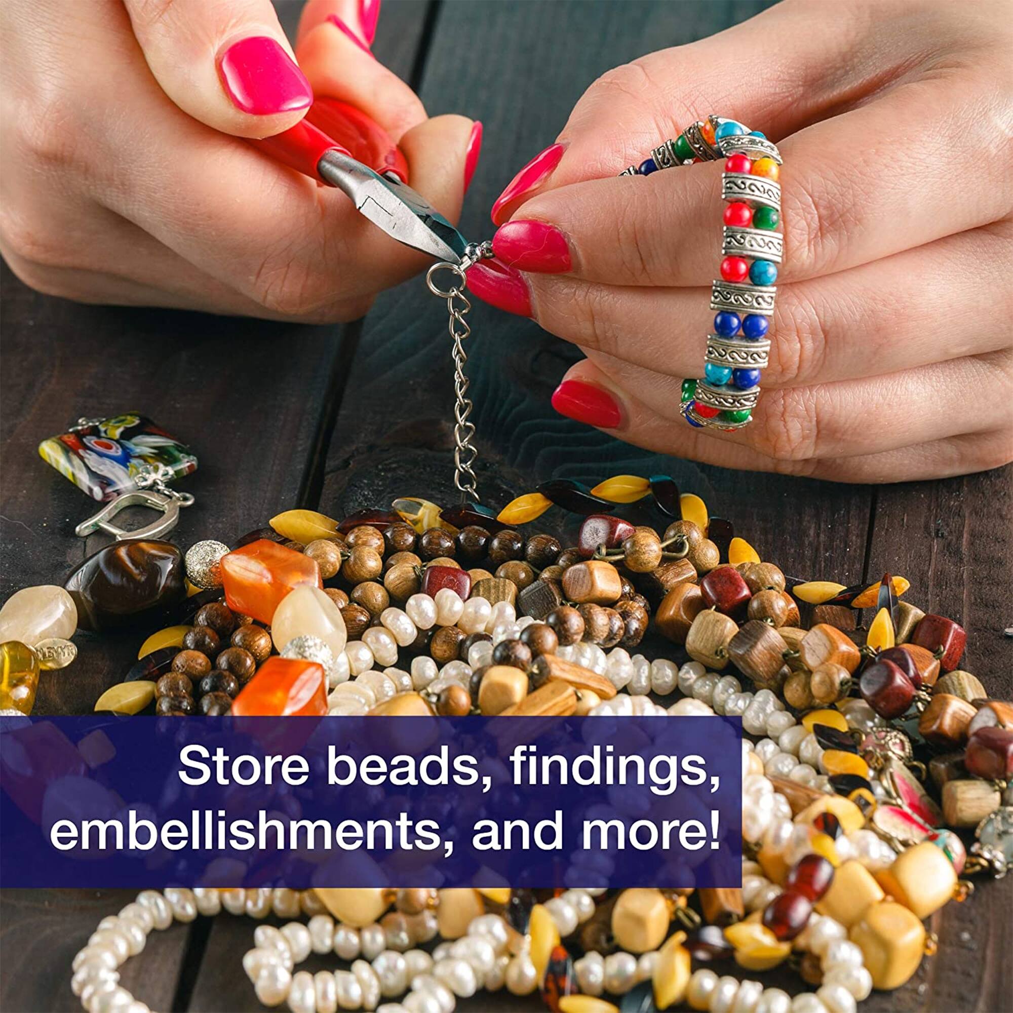 Store beads, findings, embellishments, and more!