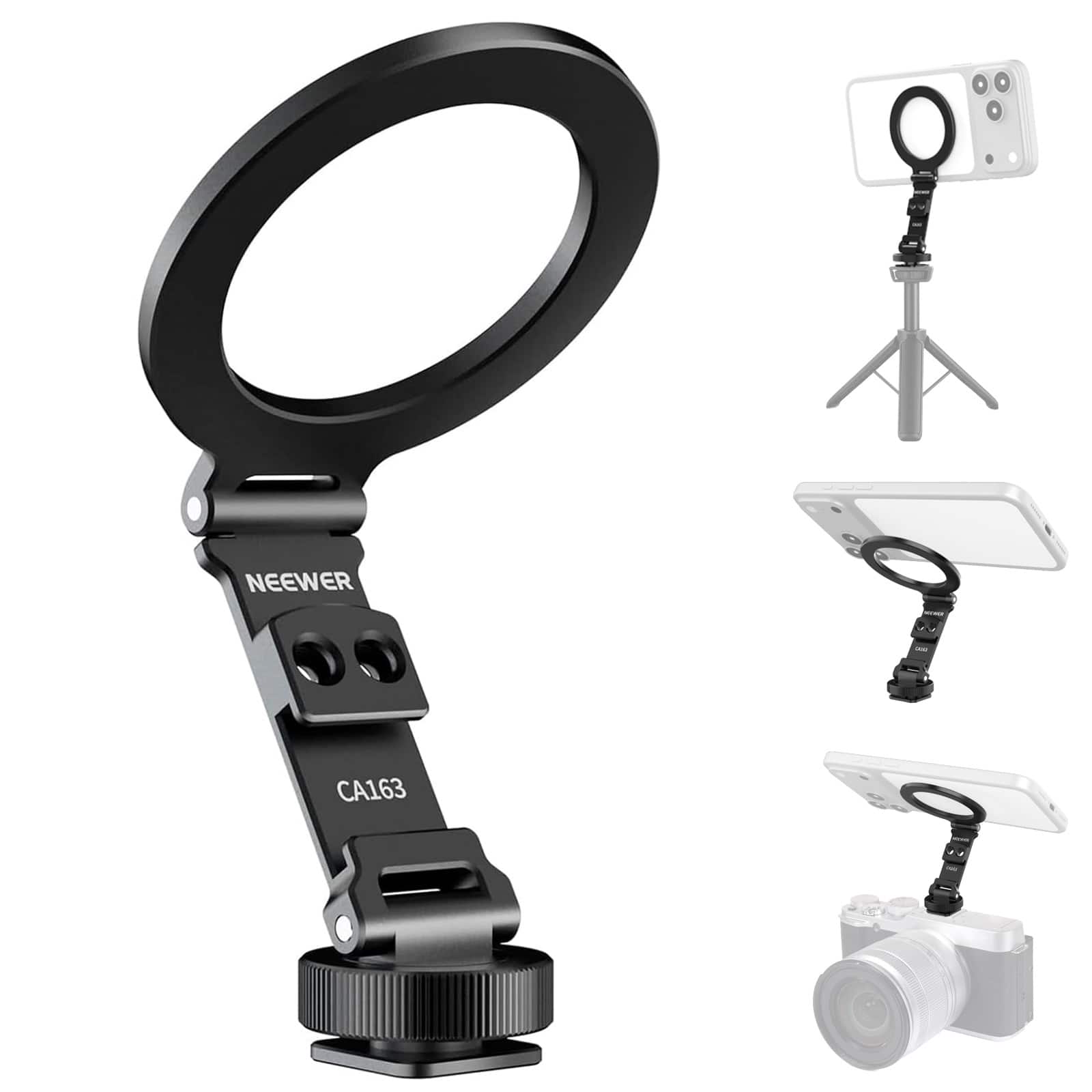 Neewer Magnetic Tripod Phone Mount with Cold Shoe Adapter, MagSafe