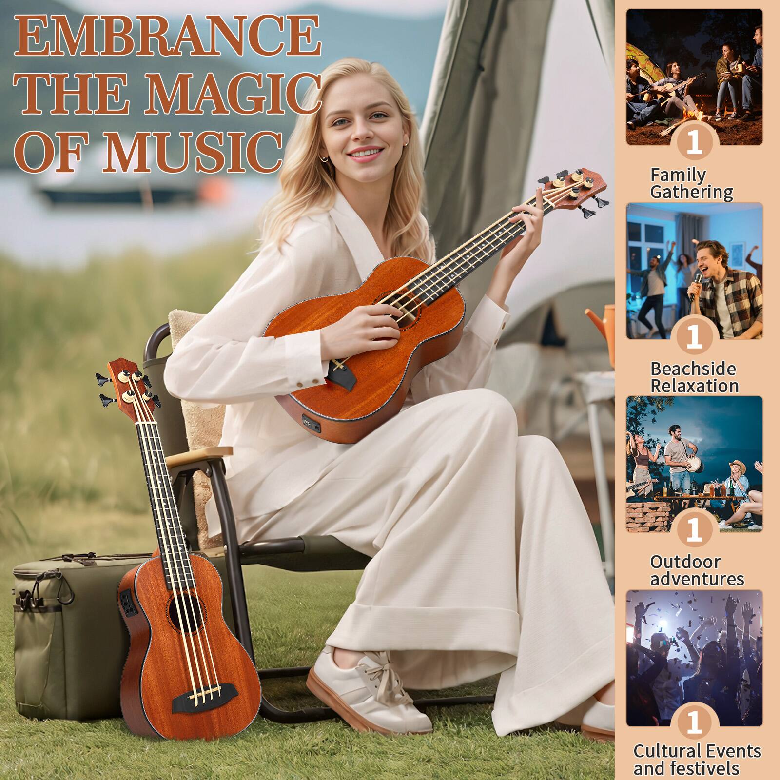 EMBRACE THE MAGIC OF MUSIC

1. Family Gathering
1. Beachside Relaxation
1. Outdoor Adventures
1. Cultural Events and Festivals