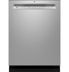 Front. GE - 24" Front Control Built-In Stainless Steel Tub Dishwasher with 3rd Rack, Sanitize Cycle and 47 dBA - Stainless Steel.