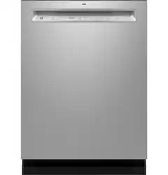 GE - 24" Front Control Built-In Tub Dishwasher with 3rd Rack, Sanitize Cycle and 47 dBA - Stainless Steel - Front_Zoom