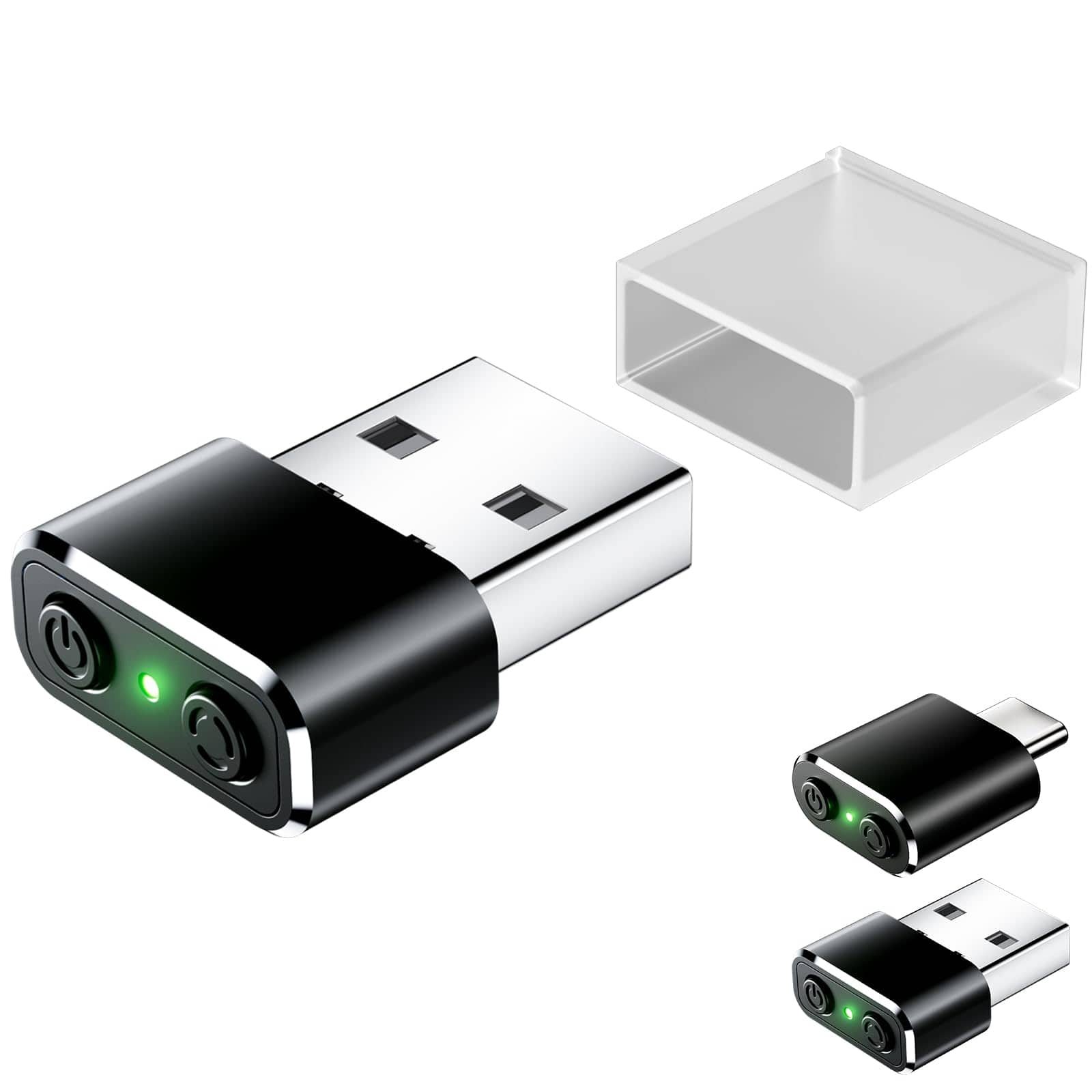 Comfort Essence - Mouse Compatible With Interface Devices Undetectable Mini Usb c Mover Switch/shaker Buttons 3 Jitter - Wireless - USB Black