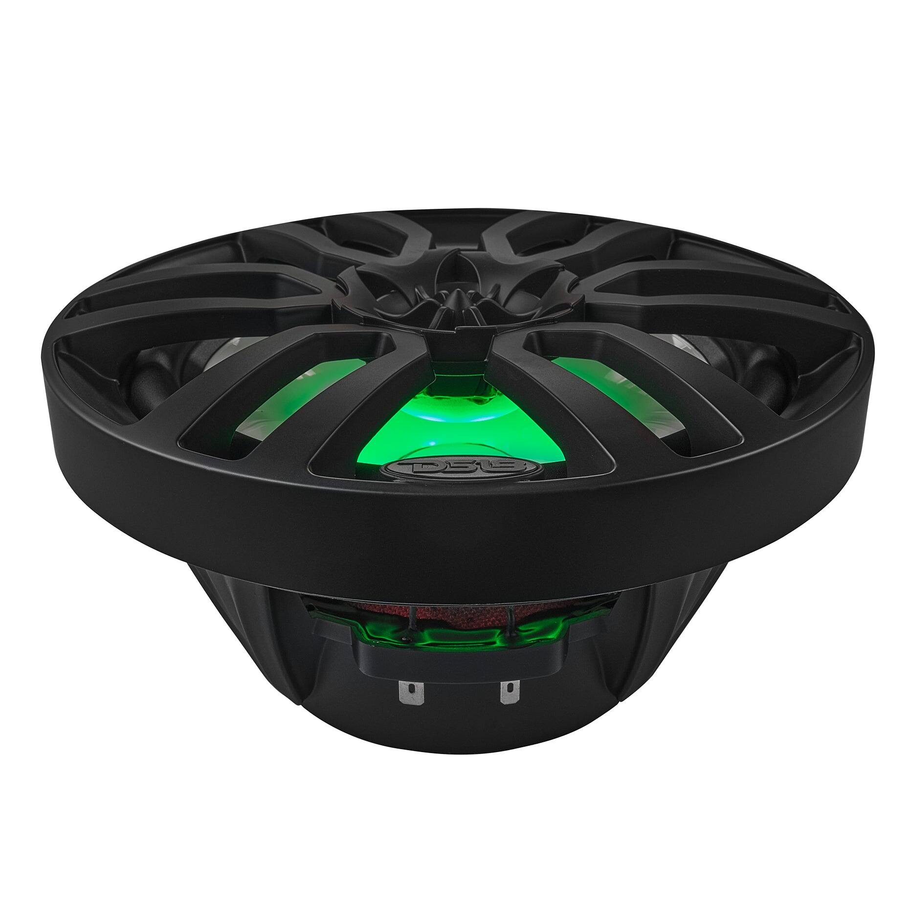Alt View 2. DS18 Audio - NXL 8" 2-way Coaxial Speaker with RGB LED Lights, Built-in Driver and Grille (Pair), 125W RMS 4-Ohm - Black.