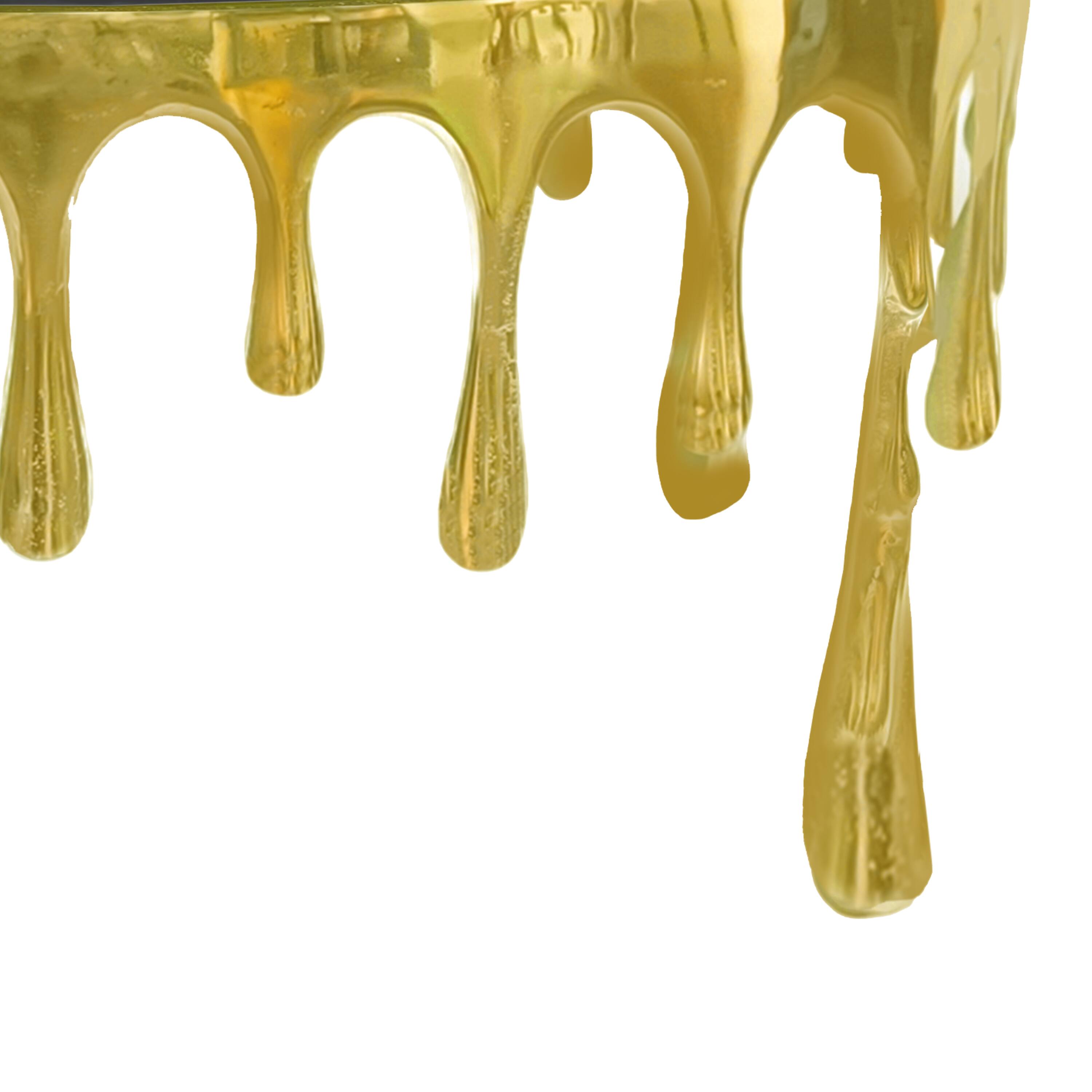 Alt View 4. Manhattan Lane - Capri Coffee Table | 36 Inch Round Glass Top | Melting Drip Design - Gold, Black.