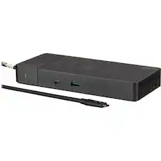 Front. Dell - Thunderbolt Dock WD19TBS 130W Power Delivery Docking Station - Black.