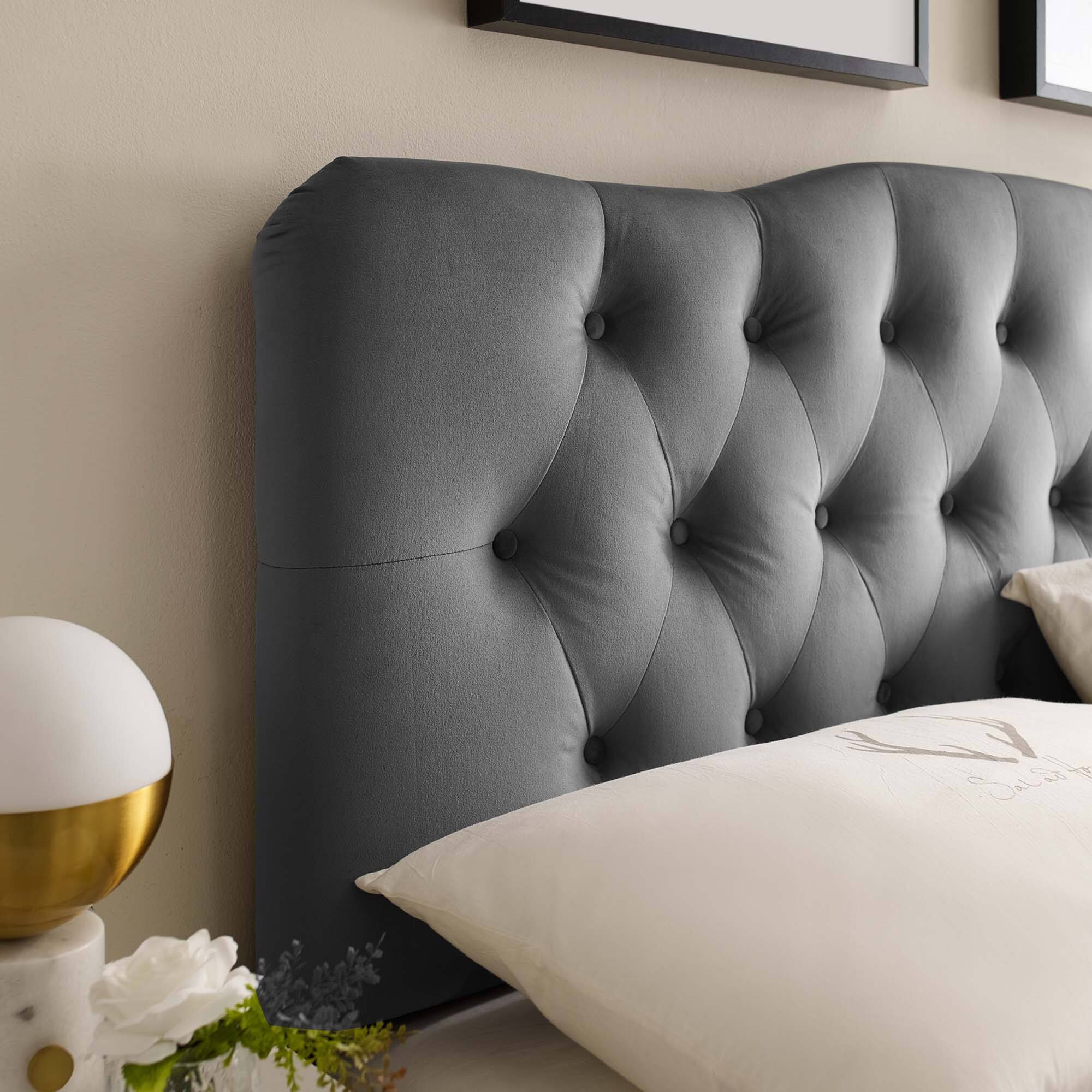 Alt View 3. Modway - Annabel Diamond Tufted Performance Velvet Queen Headboard by Modway - Gray.