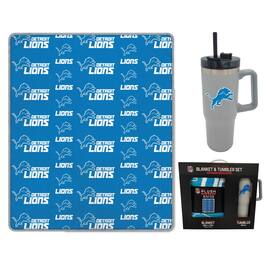 Pegasus - Detroit Lions 60" x 70" Logo Blanket and 30oz Stainless Steel Tumbler Combo - Multicolor