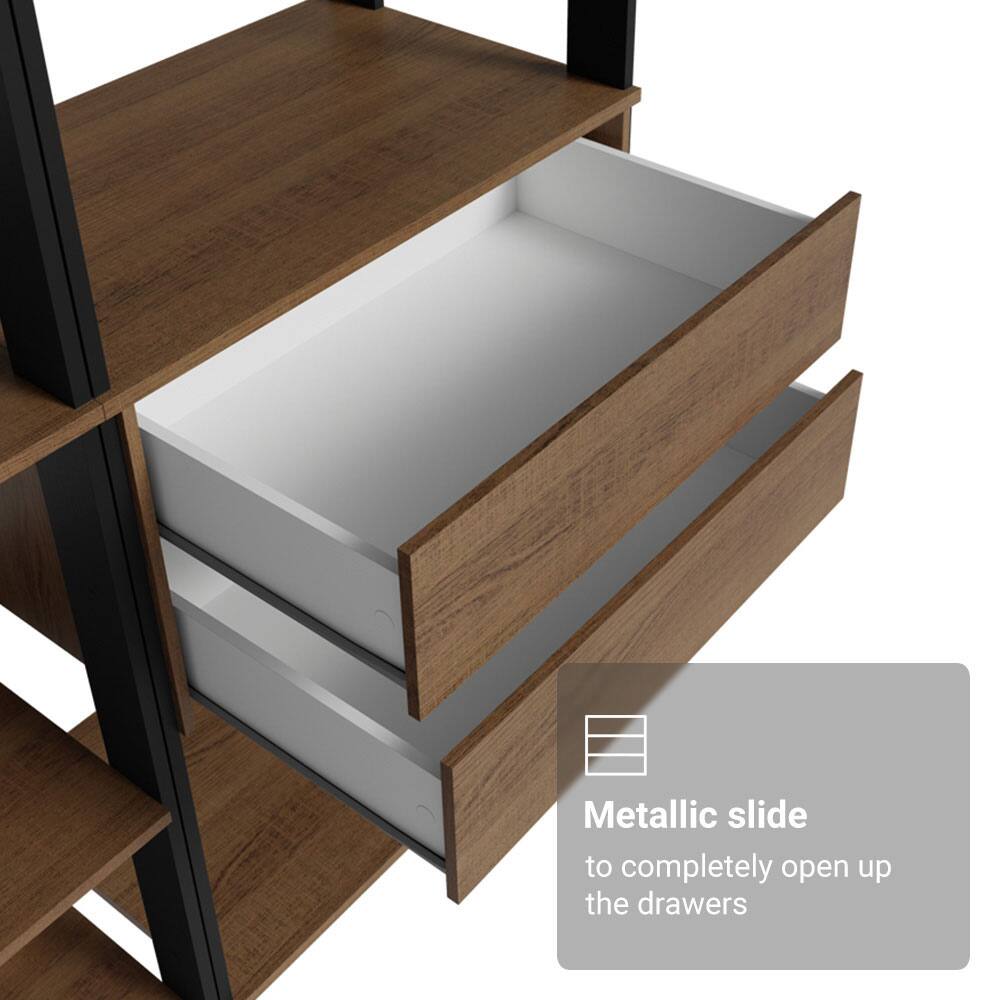 Metallic slide to completely open up the drawers