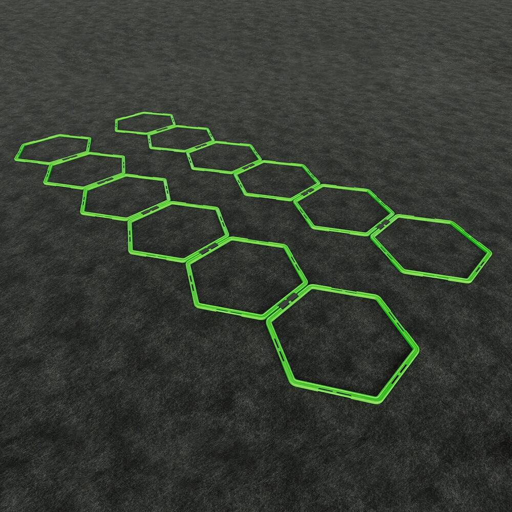Alt View 6. Power Systems - Hex Agility Rings Set – Speed & Footwork Training Equipment for Multi-Sport - Green.