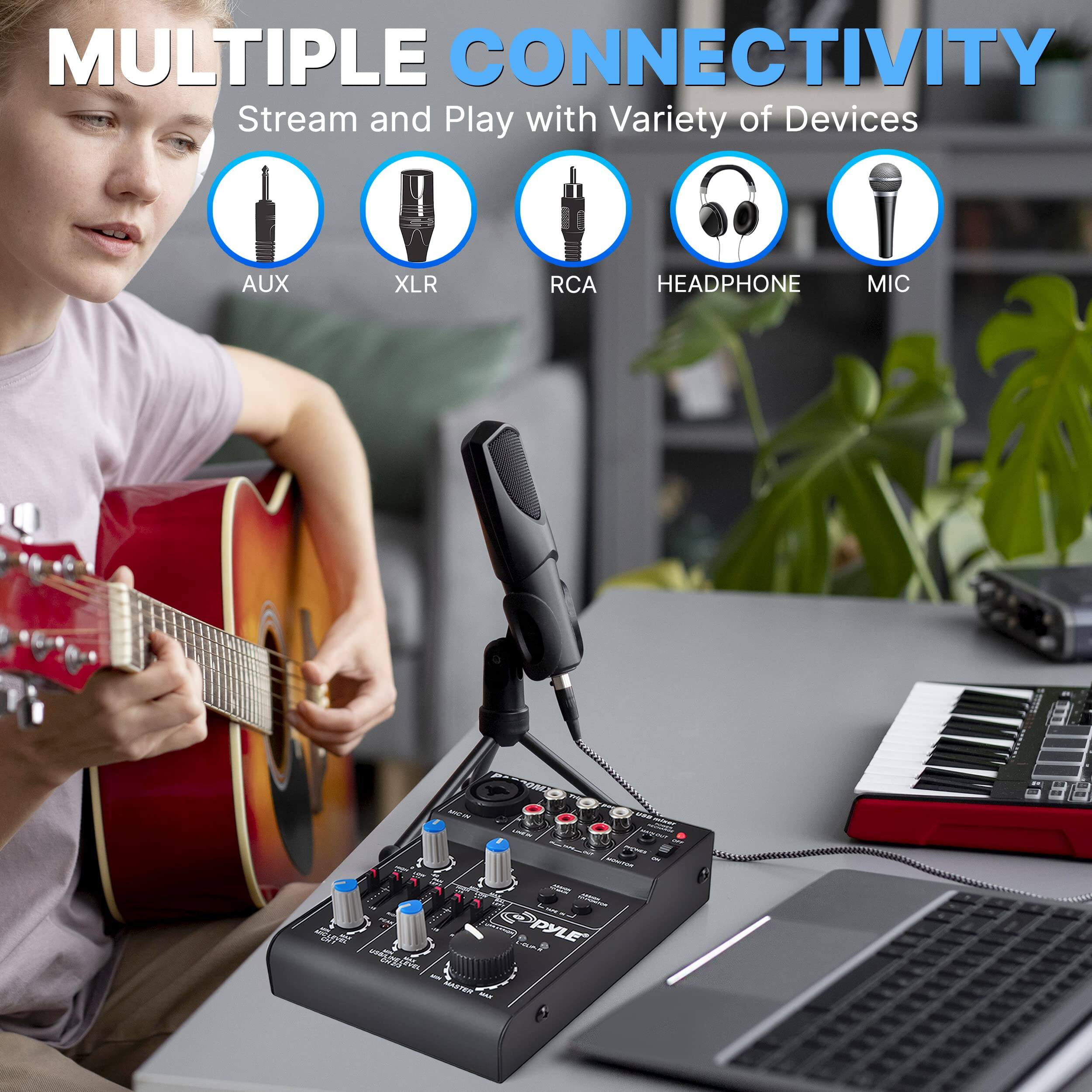 MULTIPLE CONNECTIVITY  
Stream and Play with Variety of Devices  
AUX XLR RCA HEADPHONE MIC