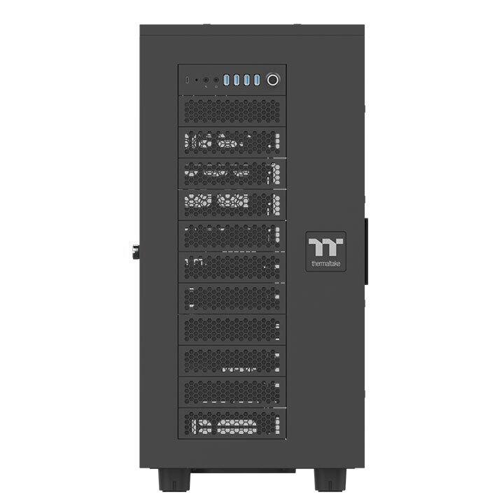 Left. Thermaltake - Thermaltake AX700 TG Super Tower Chassis - Super Tower - Black - Steel, SPCC, Tempered Glass - 20 x Bay - XL-ATX, SSI - Black.