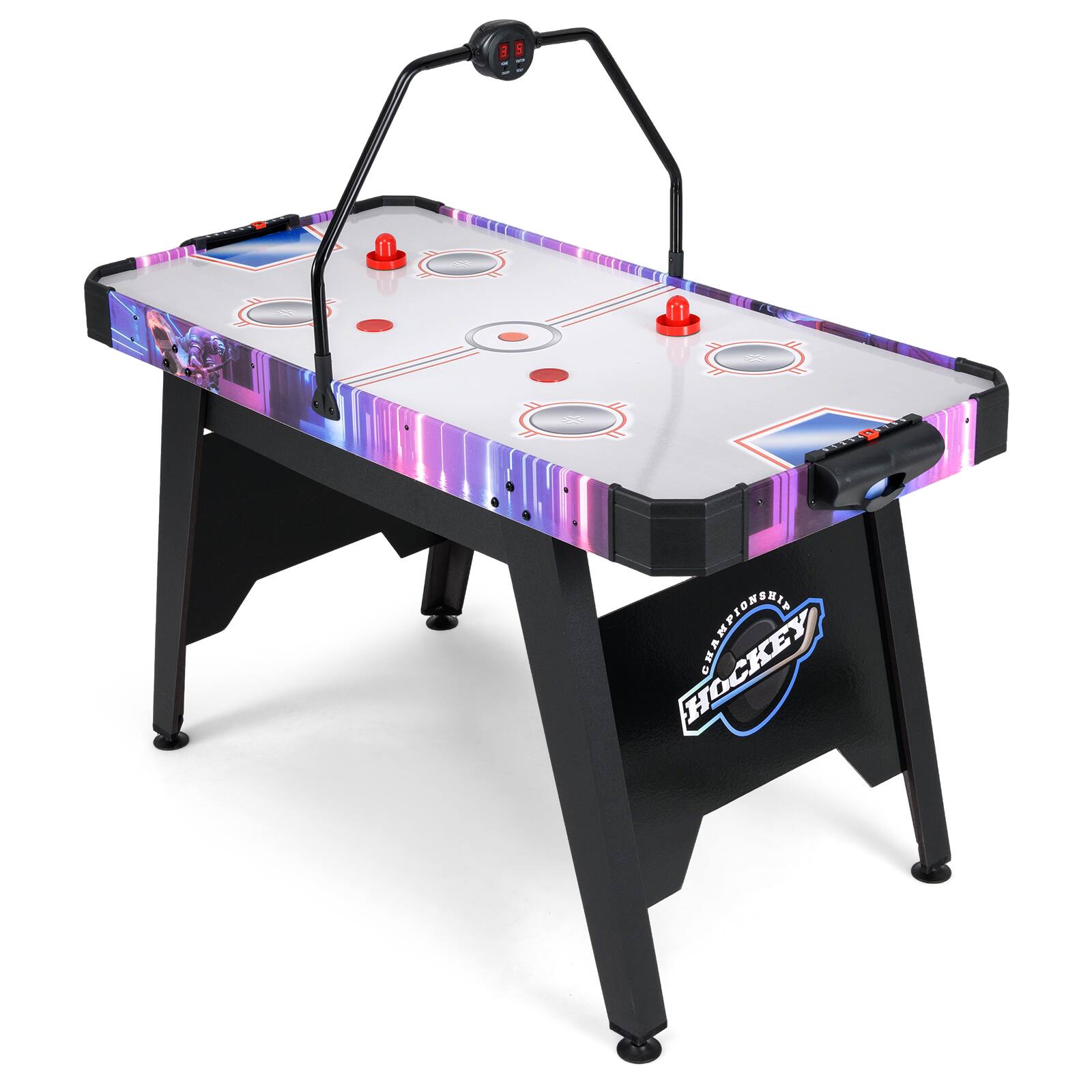 Alt View 9. Gymax - Gymax Air Hockey Table for Kids & Adults w/Digital LED Scoreboard Powerful 12V Motor - Black.
