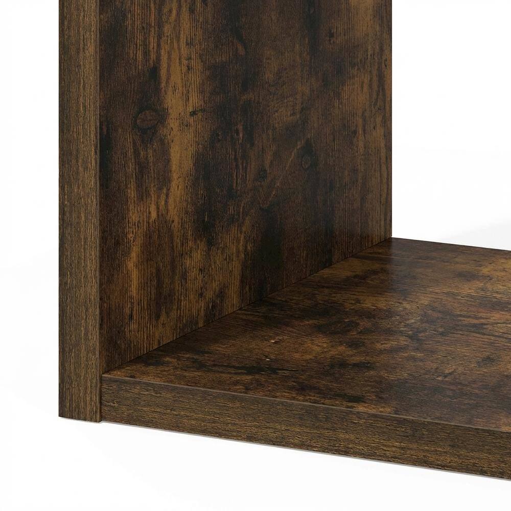 Alt View 2. FurniFact - Wooden bookcase with spacious shelves for organized storage - Amber Pine.