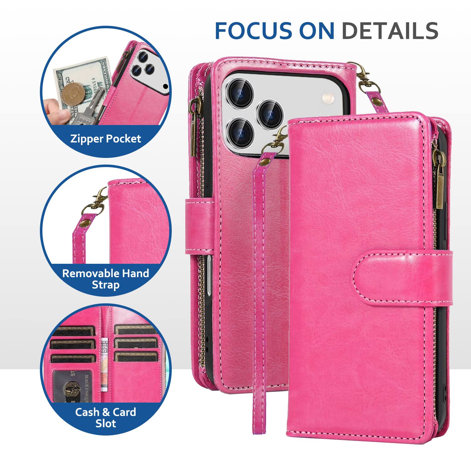 3 SHS YSNGC - ru FOCUS ON DETAILS  
Zipper Pocket  
Removable Hand Strap  
Cash & Card Slot