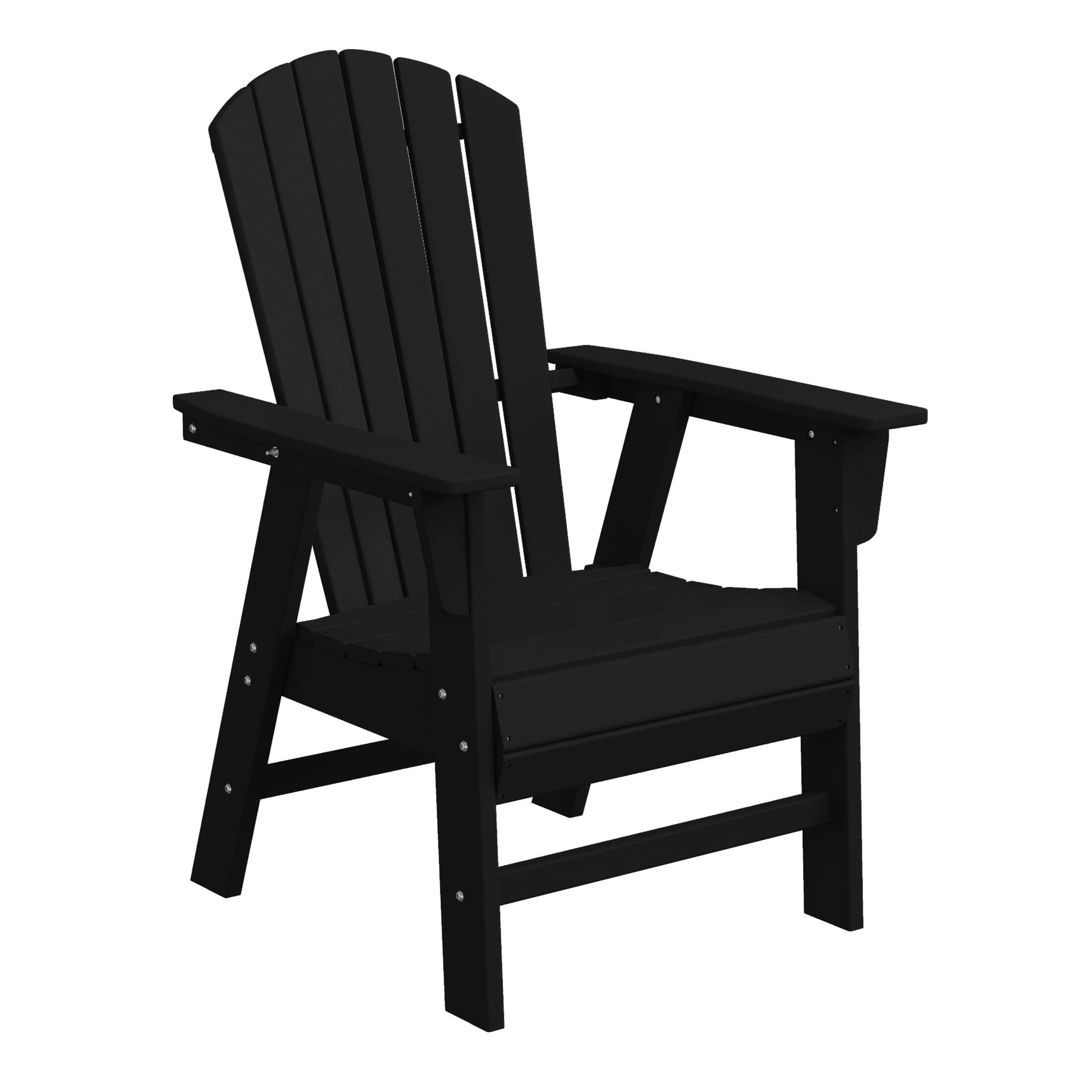 Left. WestinTrends - WestinTrends Dylan  HDPE Seashell Upright Adirondack Chair (Set of 2) - Black.
