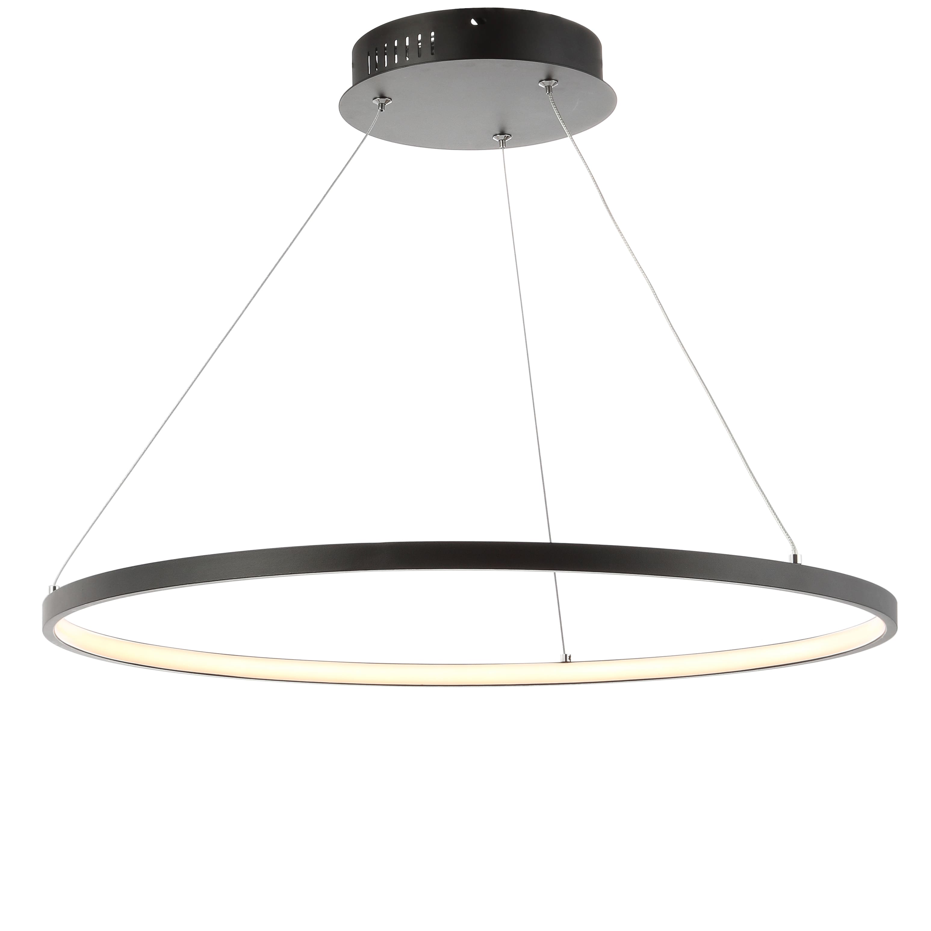 "Jonathan Y - Brice 23.75"" Modern Contemporary Metal Round Integrated LED Pendant - Matte Black" price history on PriceWatchPro