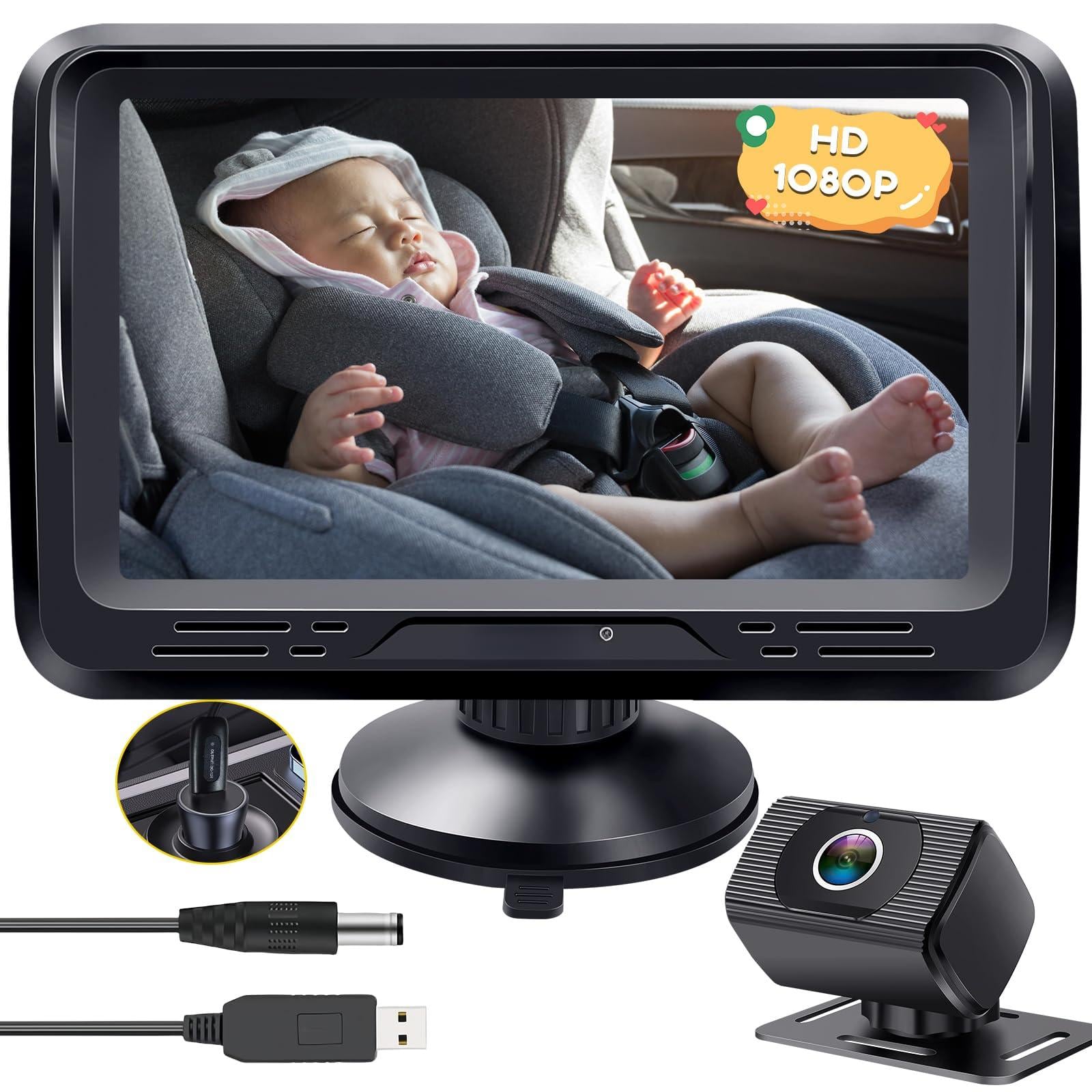 VEGA AUTOMOTIVE - Car Camera Hd 1080p Rear facing Monitor With Night Vision For Wide angle Lens Anti glare Screen Easy Instal - Black-USB Plug
