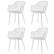 Alt View 5. Costway - Dining Chair Set of 4 Plastic Shell Hollow with Metal Legs - White.