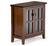 Front. Simpli Home - Artisan Low Storage Cabinet - Russet Brown.
