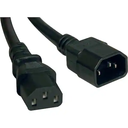 Front. Tripp Lite - Tripp Lite by Eaton Heavy-Duty PDU Power Cord C13 to C14 - 15A 250V 14 AWG 10 ft. (3.05 m) Black - 15A, 14AWG - Black.