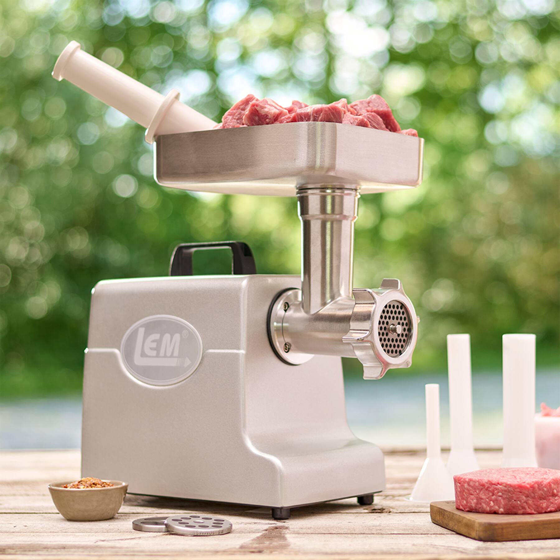 Alt View 11. LEM Product - Mighty Bite #8 Aluminum Grinder - Stainless.