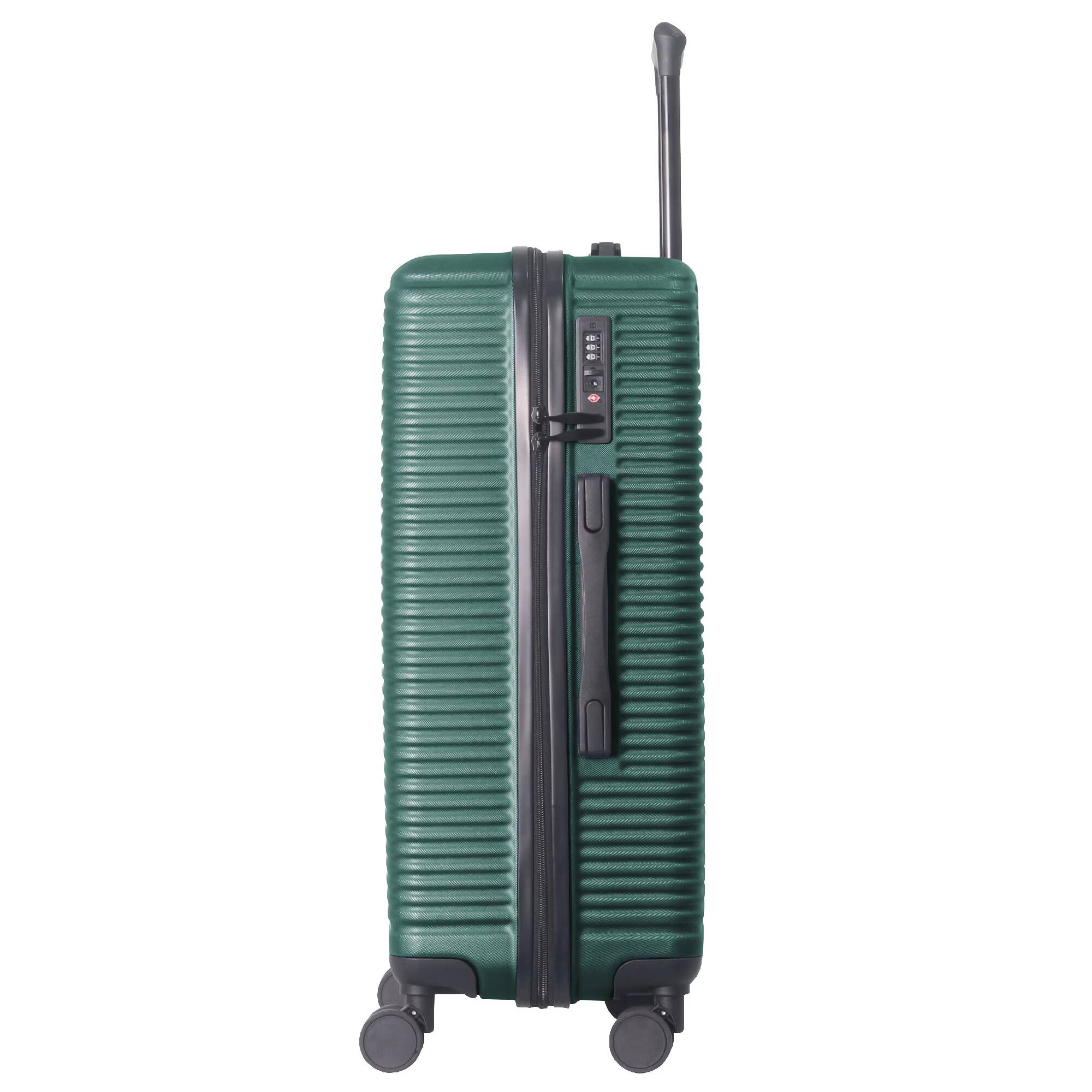 Alt View 6. Bestier - 3-Piece ABS Hardshell Luggage Set (20”/24”/28”) with Spinner Wheels, TSA Lock & Lightweight Design - Dark Green.