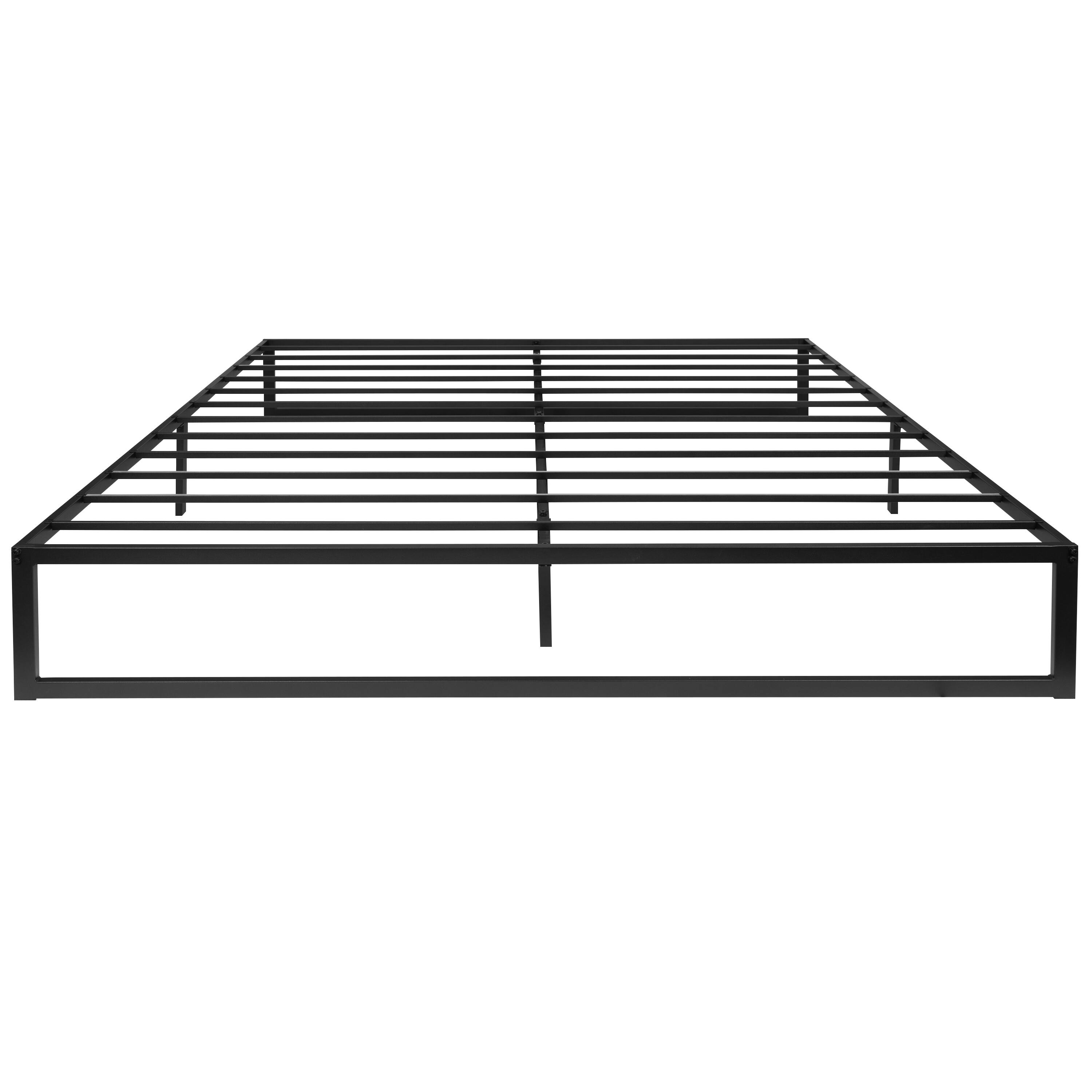 Alt View 8. Emma + Oliver - 14" Metal Platform Bed with Steel Slat Support and 12.5" of Underbed Storage - No Box Spring or Foundation Required - Black.