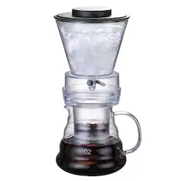 Loheer - 500ml Cold Brew Coffee Maker Adjustable Ice Drip Glass Cold Dripper - Clear and Black