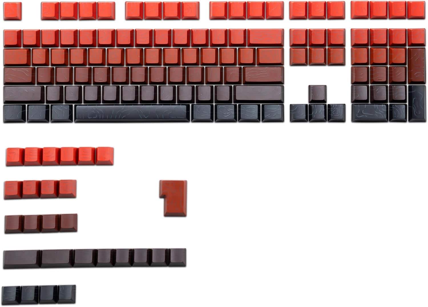 Womier - Shine Through PBT Keycaps Set, Cherry Profile Custom Keycaps for Cherry Gateron MX Switches Mechanical Keyboard - Red-135 Keys