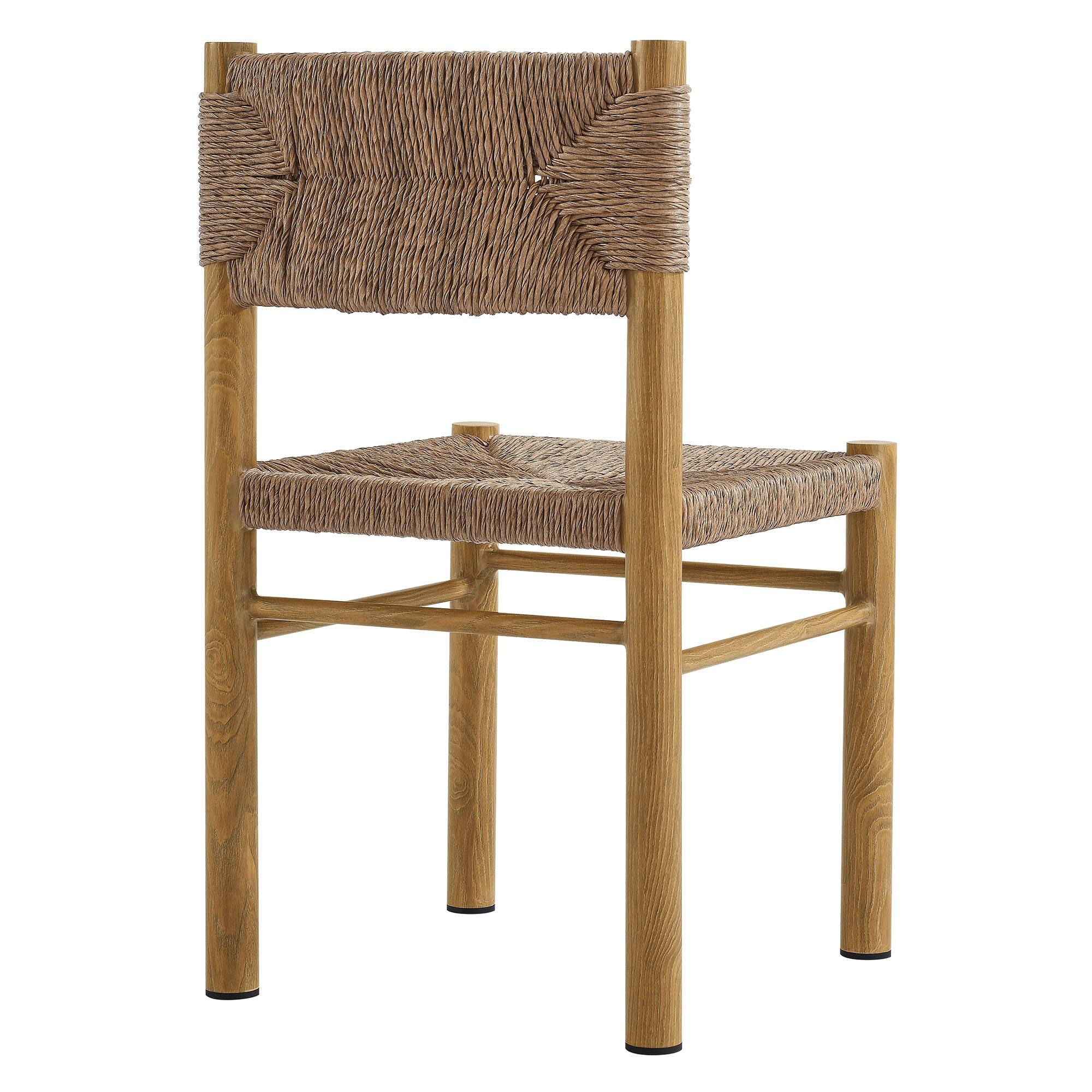 Alt View 5. Modway - Parkland Outdoor Patio Rattan and Aluminum Dining Side Chairs Set of 2 by Modway - Natural.