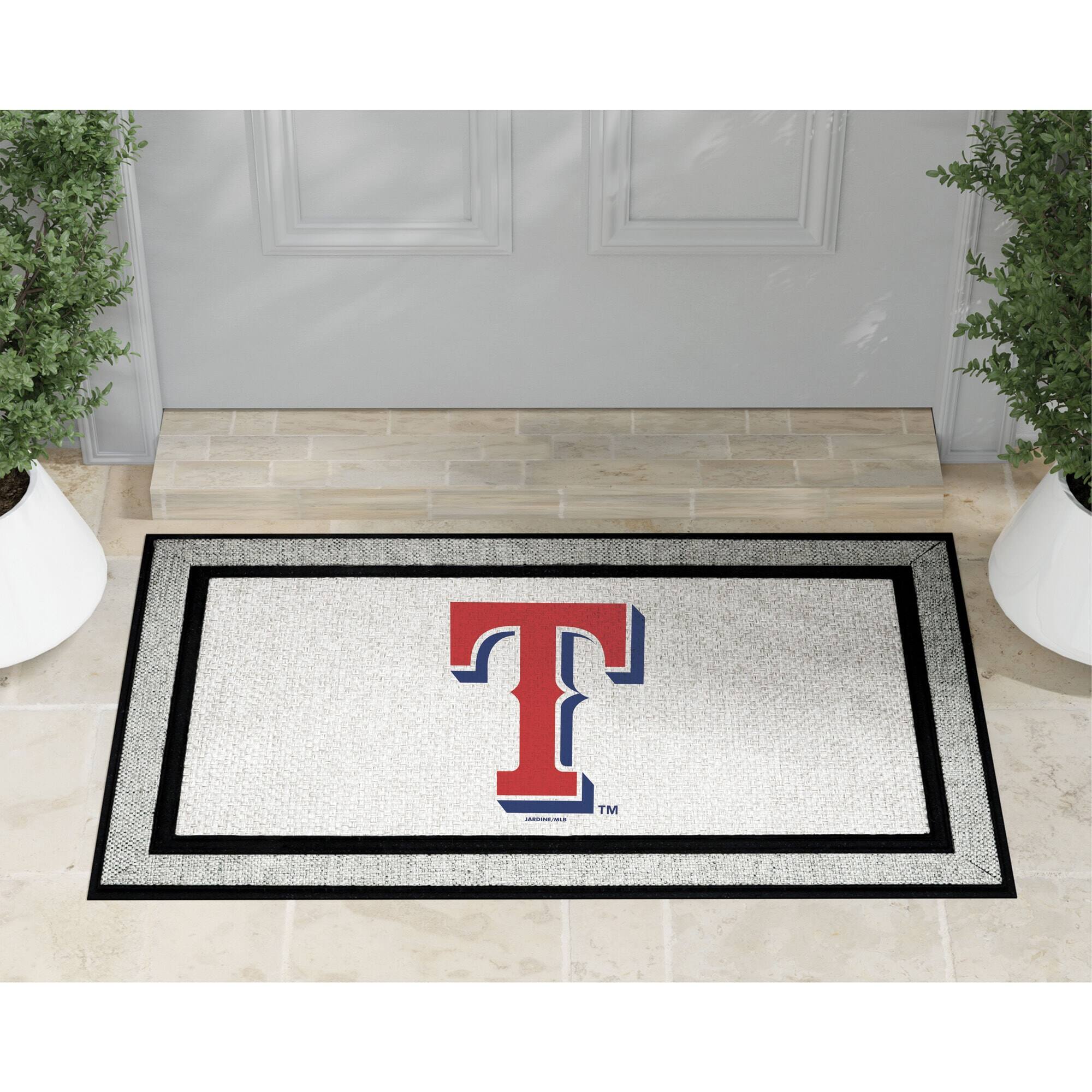 Alt View 1. Jardine - Texas Rangers 18" x 30" Indoor/Outdoor Logo Doormat - Multicolor.