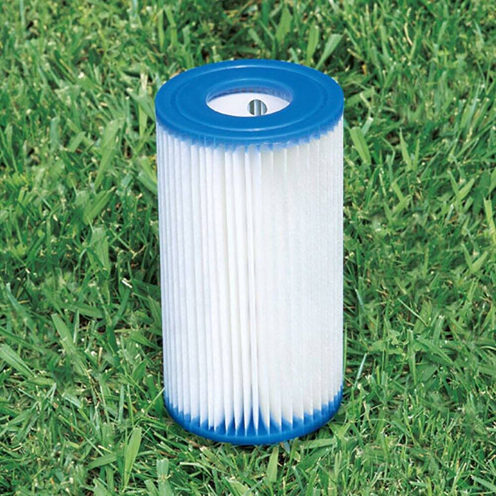 Angle. Intex - Above Ground Swimming Pool w/Pump, Filter Cartridge(6 Pack)& Cover - White.