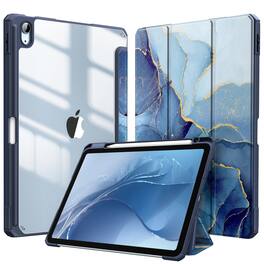Kitcheniva - Shockproof Hybrid Slim Case For iPad Air 11 Inch M2 2024 With Pencil Holder - Ocean Marble