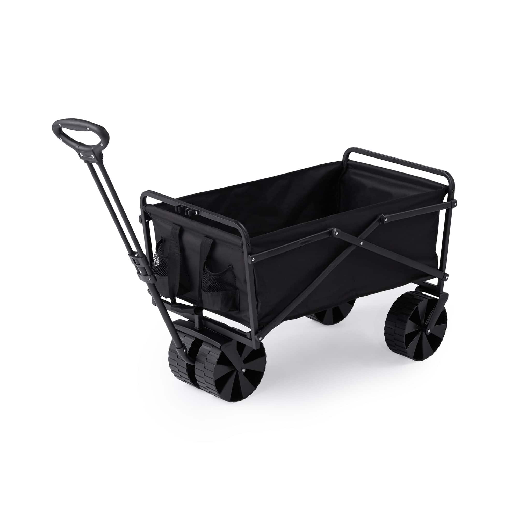 SEINA - 150lb Capacity Collapsible Steel Frame Outdoor Utility Wagon Cart - Black