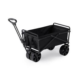 SEINA - 150lb Capacity Collapsible Steel Frame Outdoor Utility Wagon Cart - Black