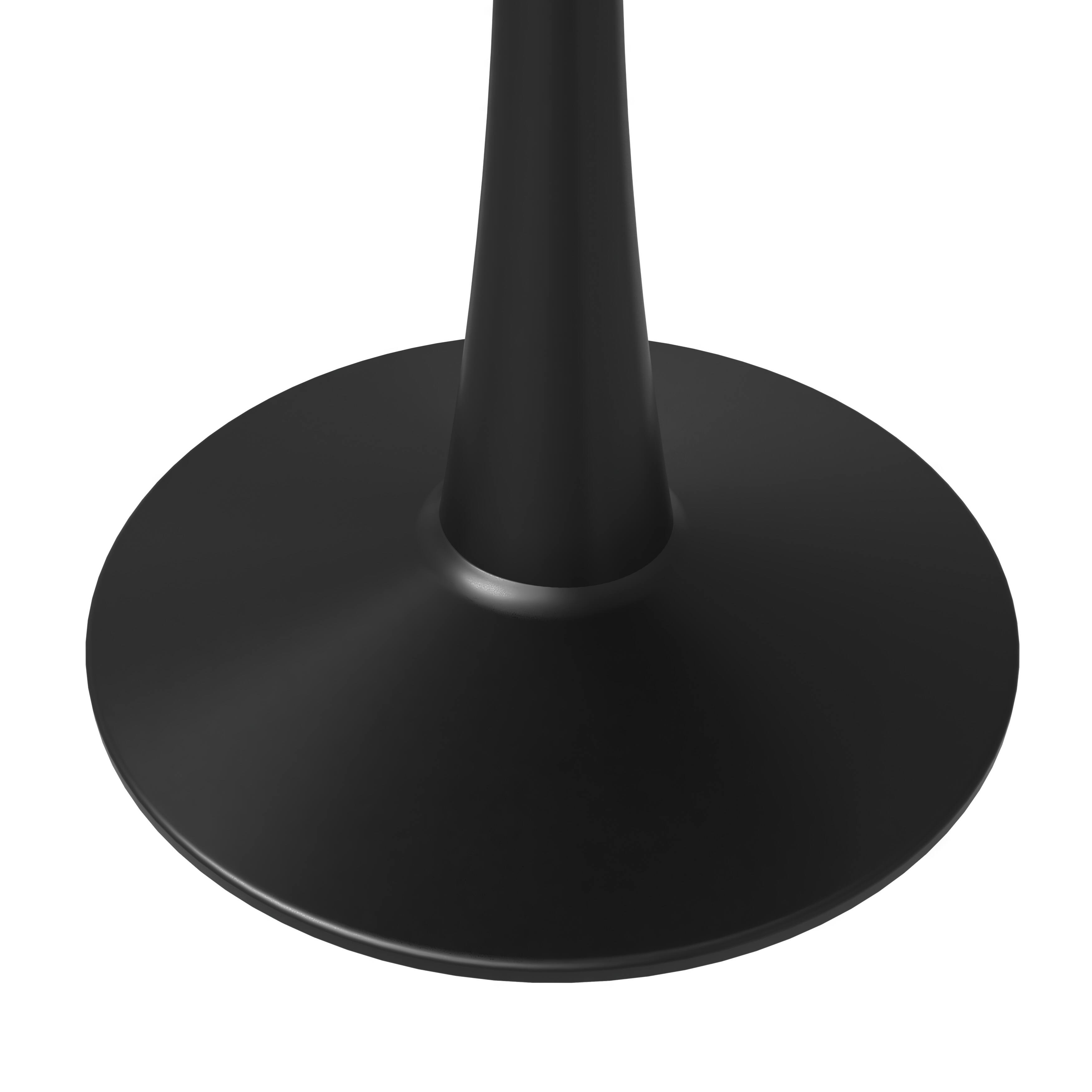 Alt View 3. LeisureMod - Bristol 40" Minimalist Round Pedestal Dining Table - Space-Saving Kitchen Table with Powder-Coated Steel Base - MDF - Black.