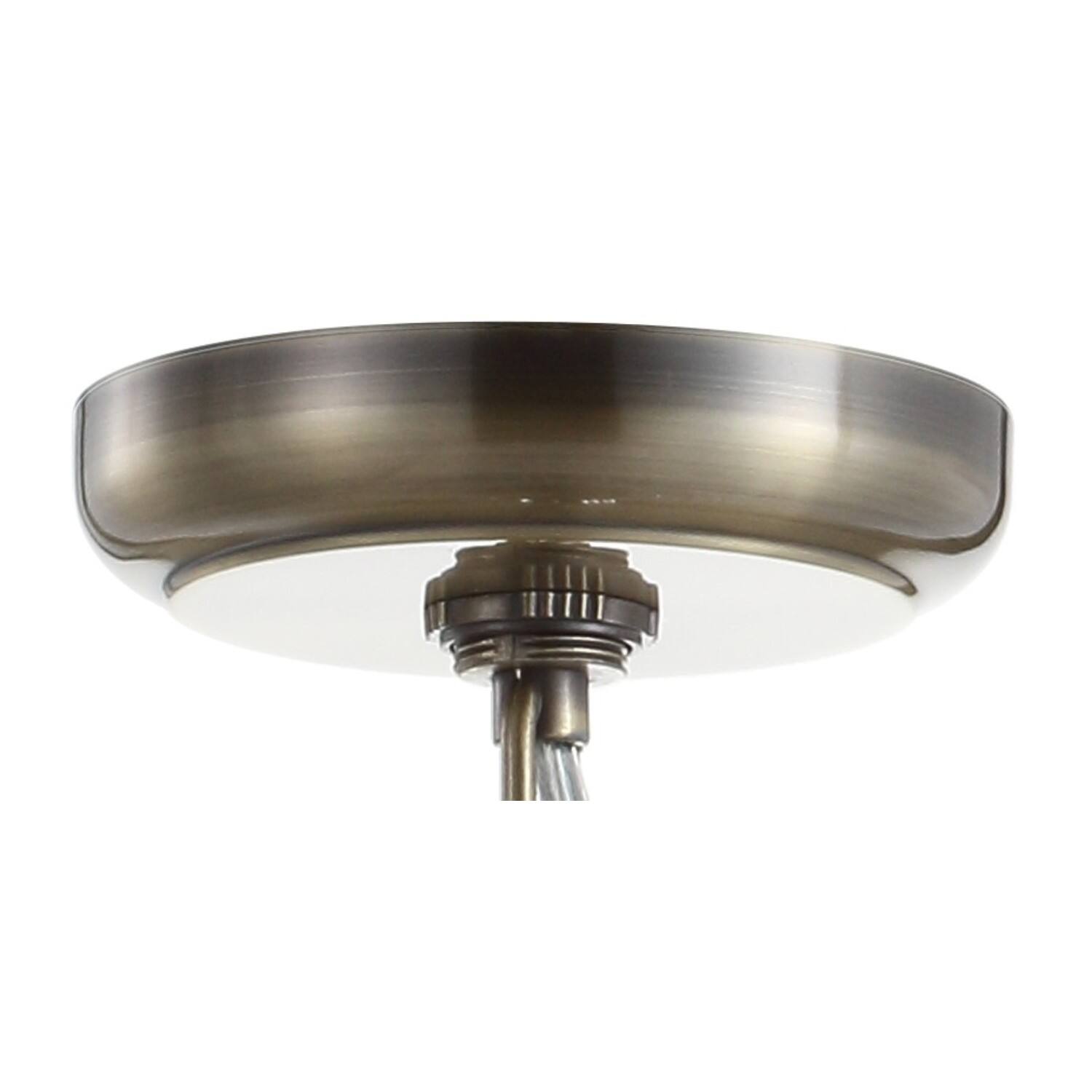 Alt View 5. Jonathan Y - Georgina 12" Crystal/Metal LED Pendant, Antique Brass - Antique Brass/Clear.